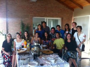 Friends and family at Milena's baptism in Cordoba